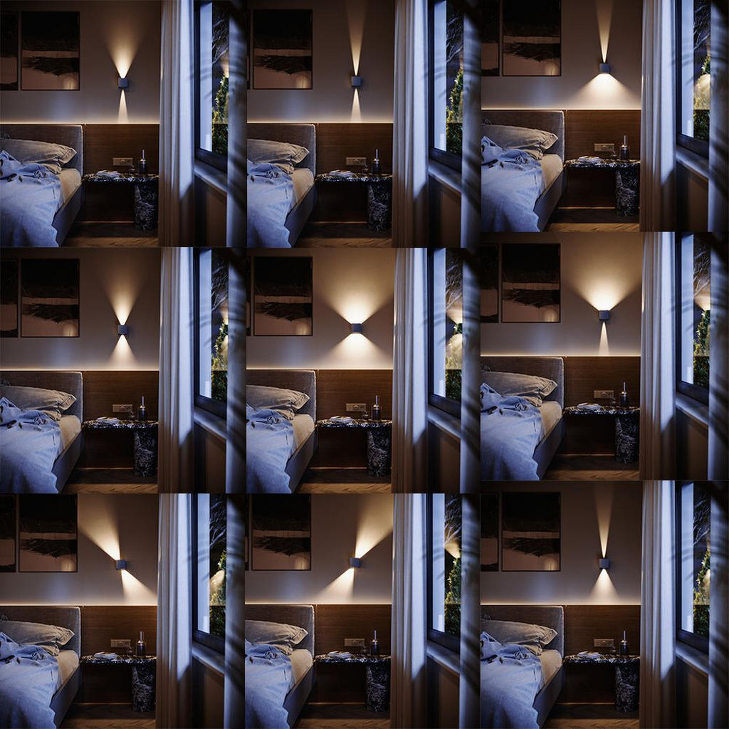 Thumbnail - s.luce Led-Wandlampe, Edelstahl, Metall, Quadratisch, G, 10x10x10 cm, Lampen & Leuchten, Innenbeleuchtung, Wandleuchten