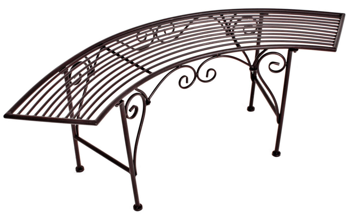 GARTENBANK Roland Bogenbank - Braun, Metall (28/47/125cm) - DELUKE