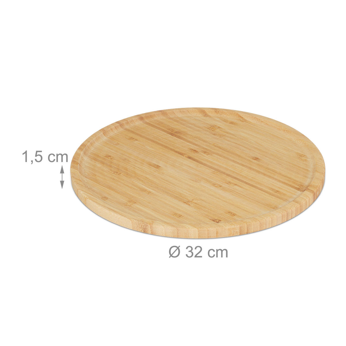 4XPIZZATELLER - Hellbraun, Holz (32/32/1.5cm) - Relaxdays
