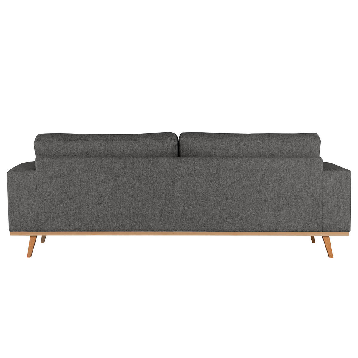 2-SITZER SOFA - Dunkelgrau/Buchefarben, Buchenholz/Textil (197/81/88cm) - home24