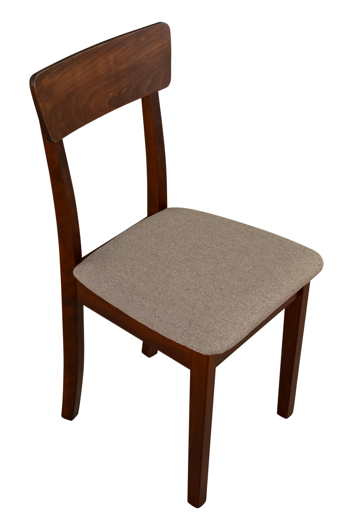 STUHL Hugo 1 (6er Set) - Graubraun/Nussbaumfarben, Holz (43/86/40cm) - Leaf Design