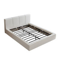 POLSTERBETT 140/200 cm mit gepolstertem Kopfteil, DE-41938, in Creme - Creme, Metall (140/200cm) - ComfortXL