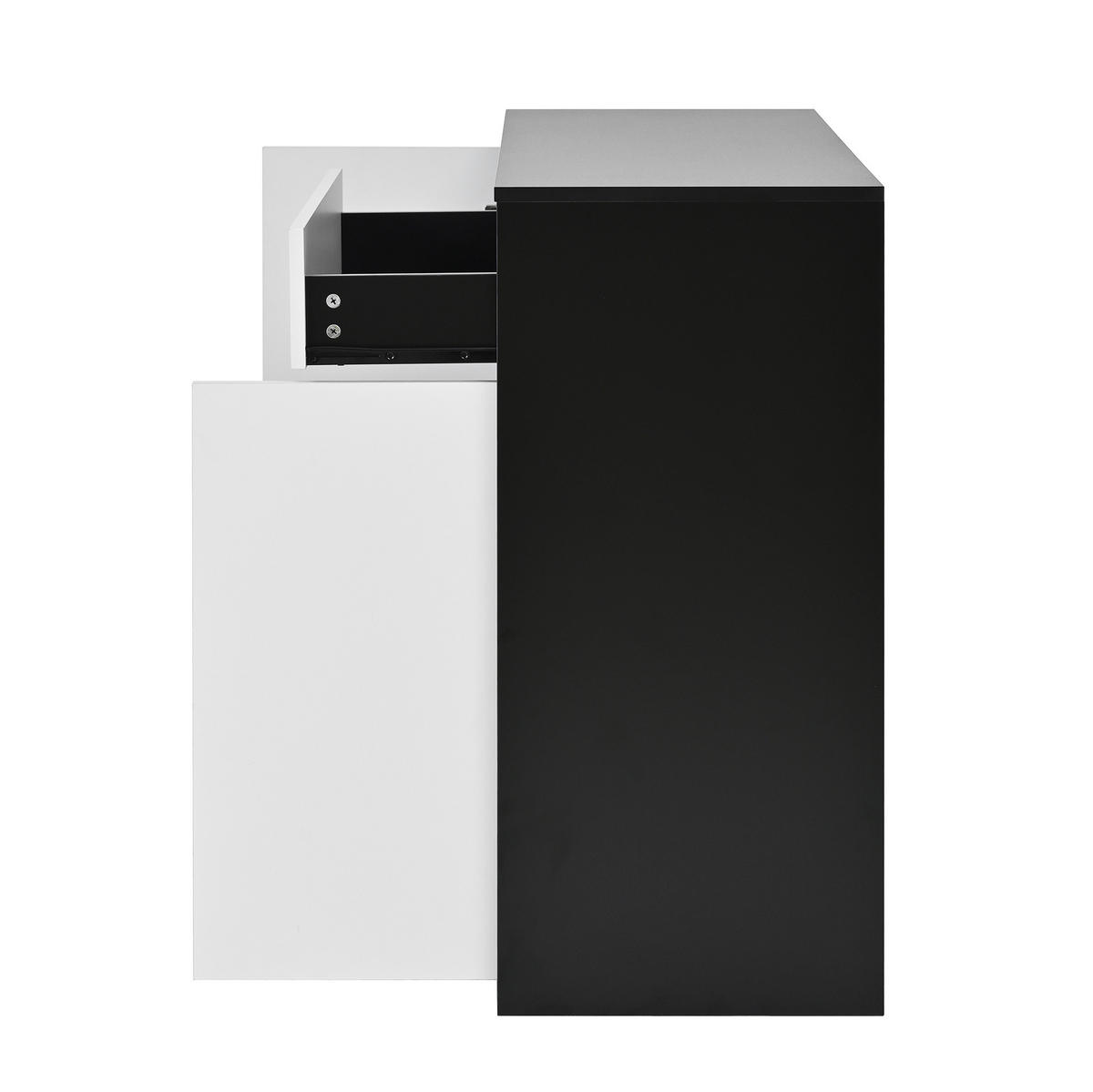 SCHUHSCHRANK aus Spanplatte 105x39,5x86cm in Schwarz-Weiß mit LED - Weiß, Holzwerkstoff (105/86/39.5cm) - Modfu