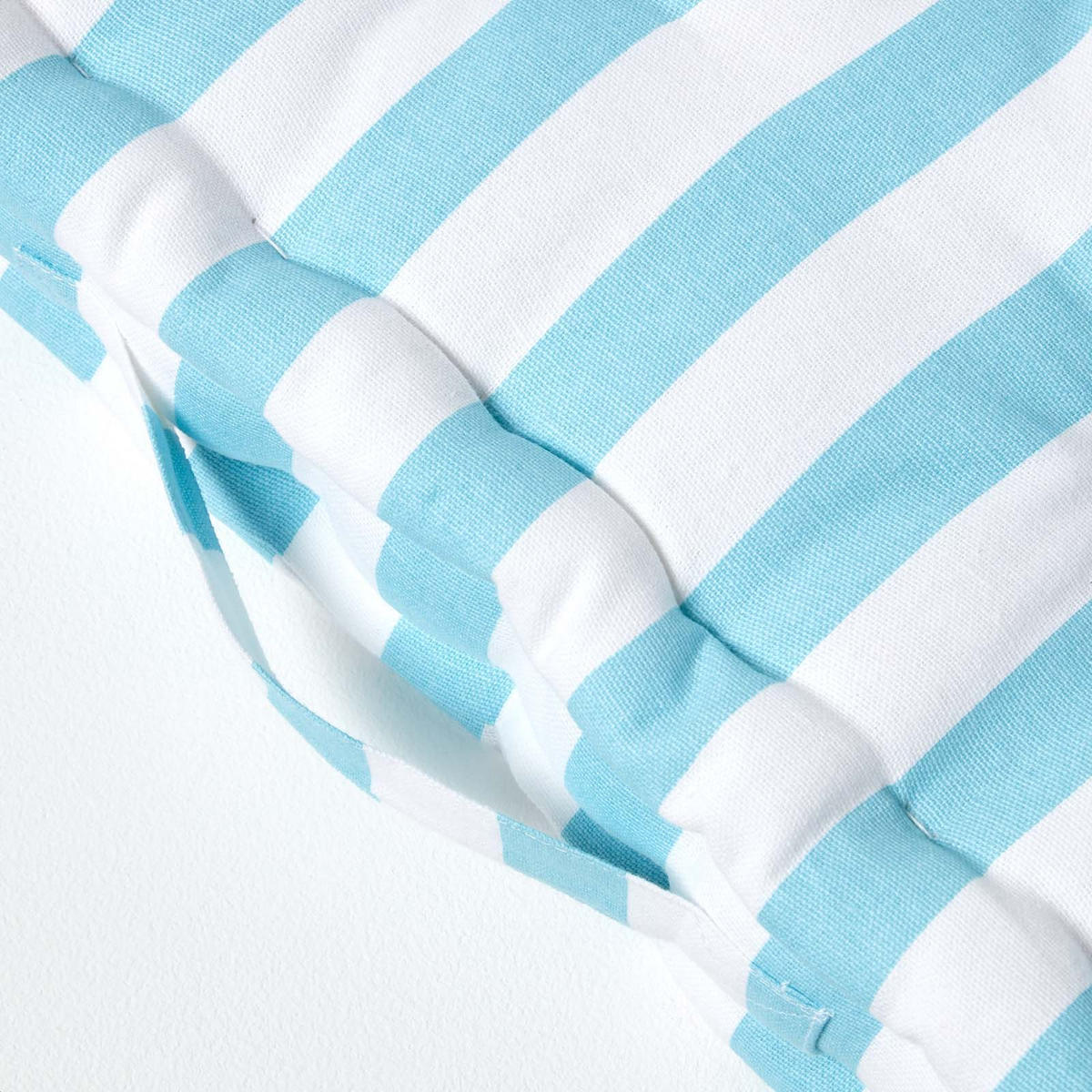 SITZKISSEN blau-weiß gestreift 40/40/8 cm - Blau, Textil (40/40/8cm) - Homescapes