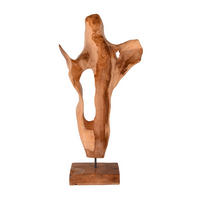 DEKO-SKULPTUR INÉS Teak Lackiert 85x43,5x17cm - Teakfarben, Holz (43.5/85/17cm) - DELUKE