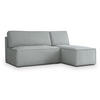 ECKSOFA BRISO P Hellgrau Kordstoff mit Schlaffunktion - Hellgrau, Holz (200/140cm) - MASSENO