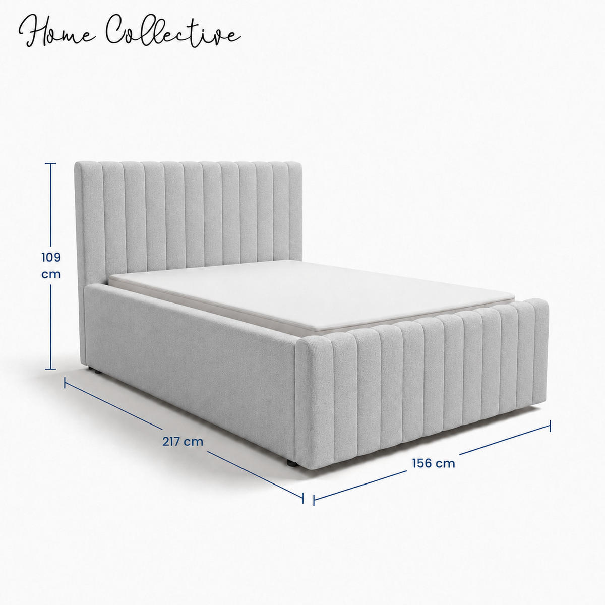 POLSTERBETT 180x200 cm in Hellgrau - Hellgrau, Textil (180/200cm) - Home Collective