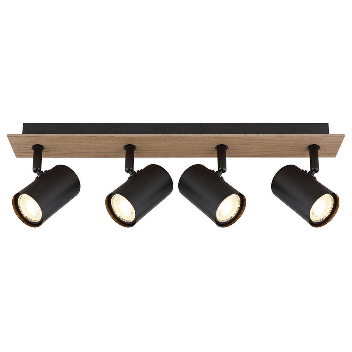 LED DECKENLEUCHTE Linca Holz Schwarz - Schwarz, Metall (50/6/15.1cm) - Globo Lighting