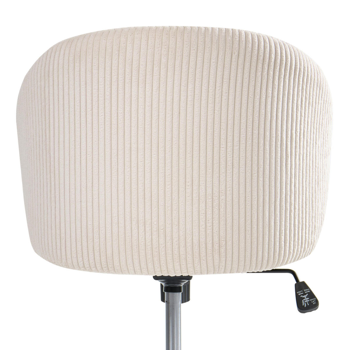 BÜROSTUHL Cord Cremeweiß Miles - Weiß, Textil (55/76/55cm) - Beliani