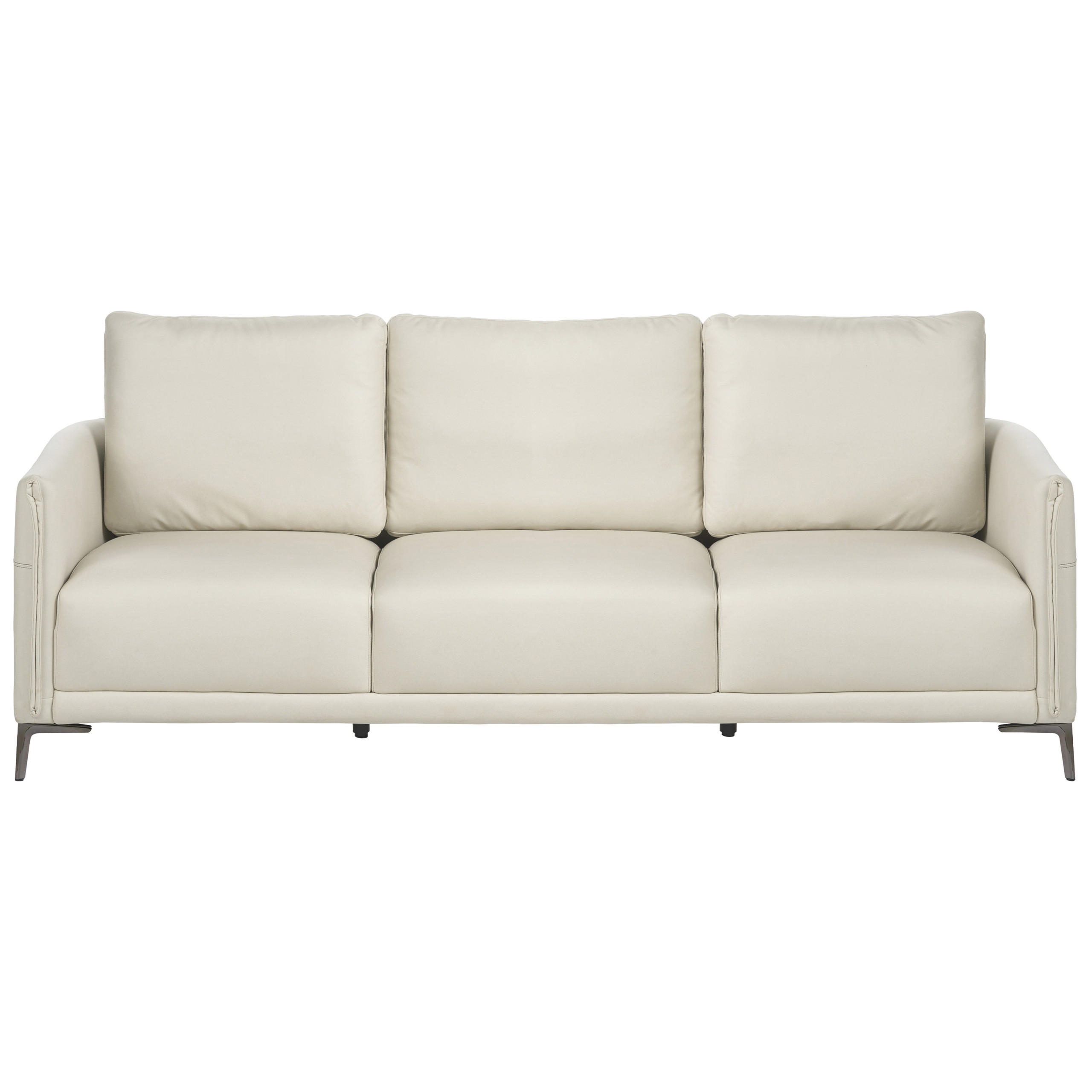 Beliani 3-Sitzer-Sofa Beige, Silber 212x93x73 cm