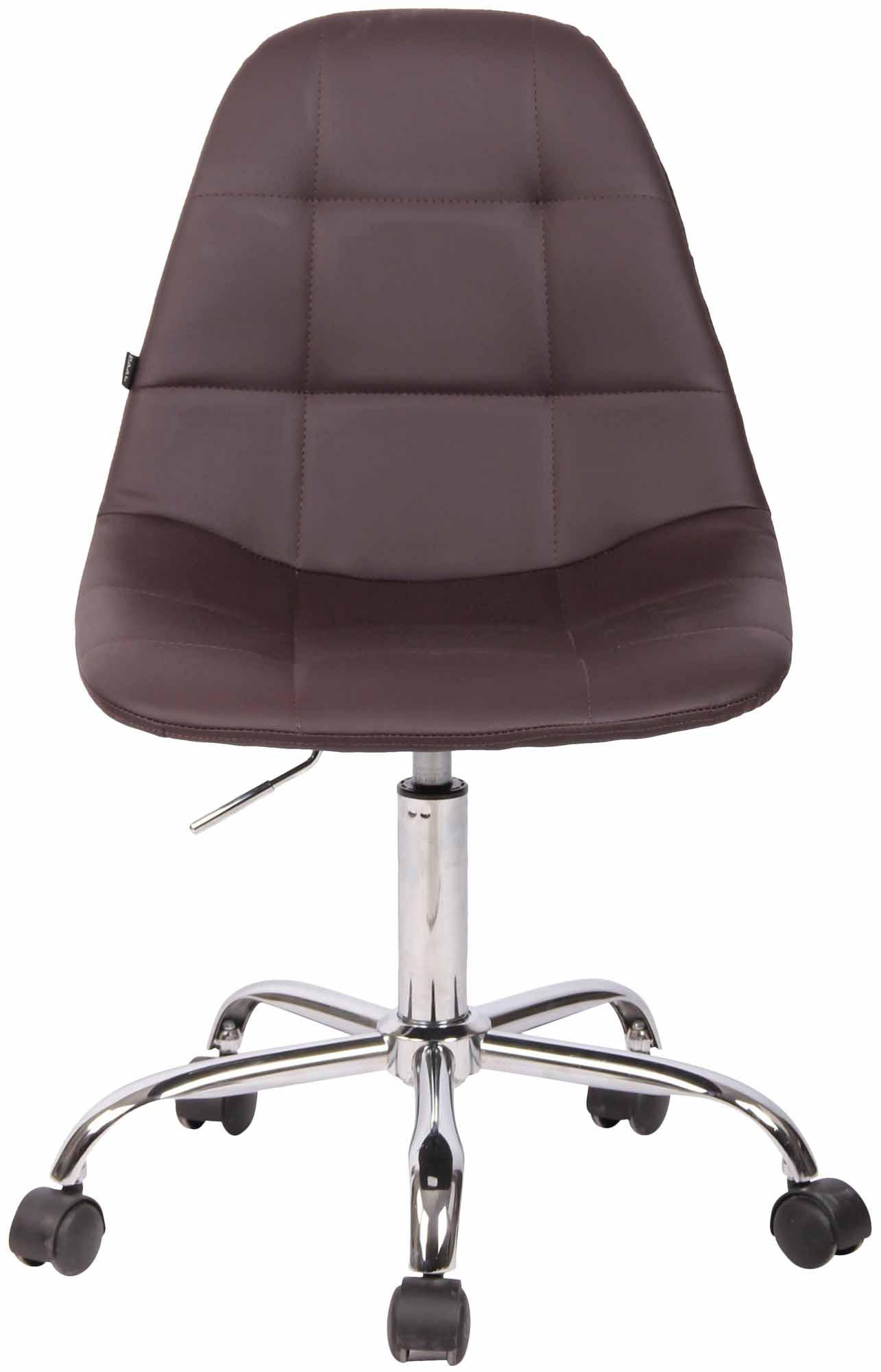 DREHSTUHL Lederlook braun - Chromfarben/Braun, Textil/Metall (47/79/56cm) - CLP
