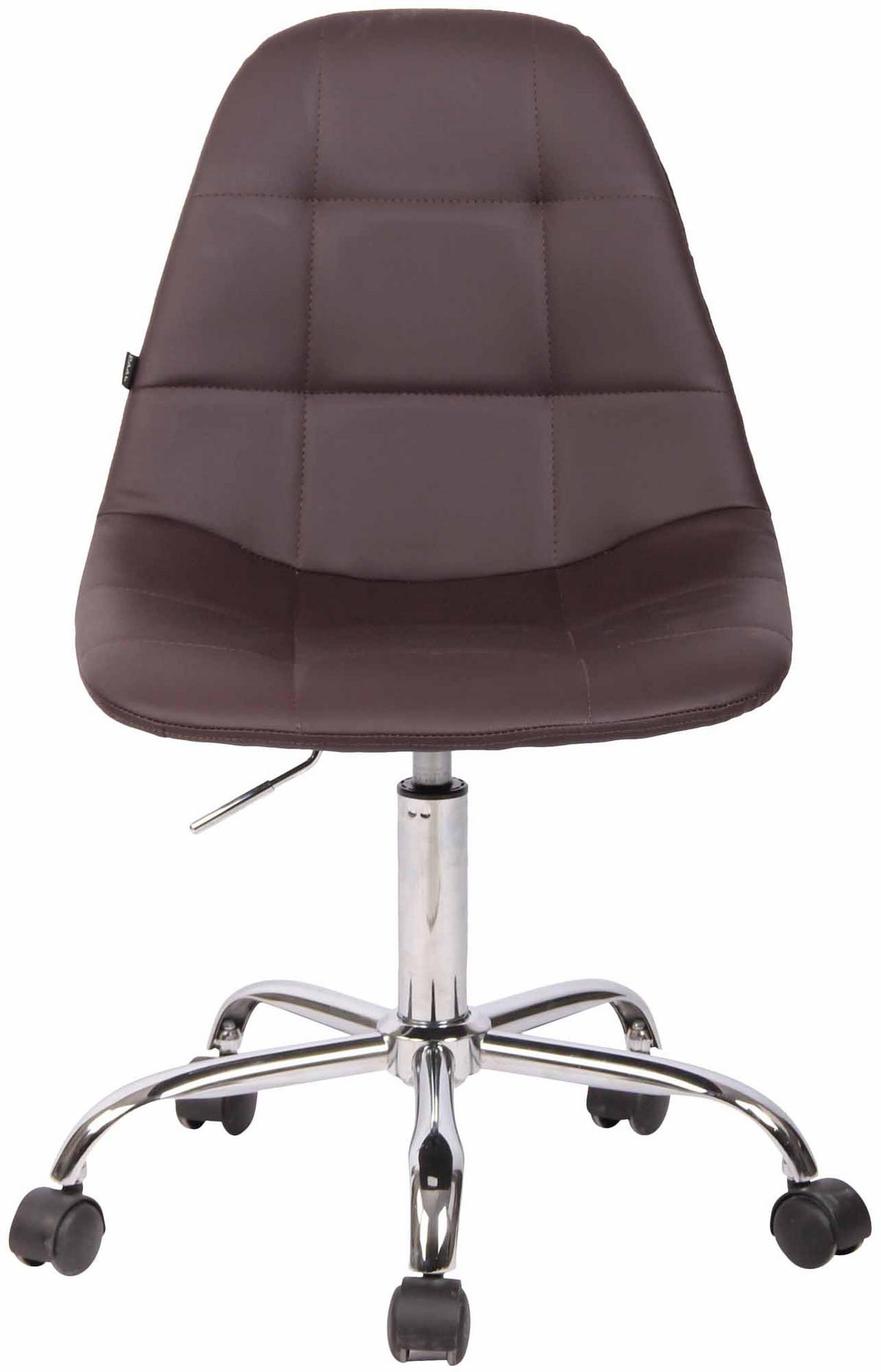 DREHSTUHL Lederlook braun - Chromfarben/Braun, Textil/Metall (47/79/56cm) - CLP