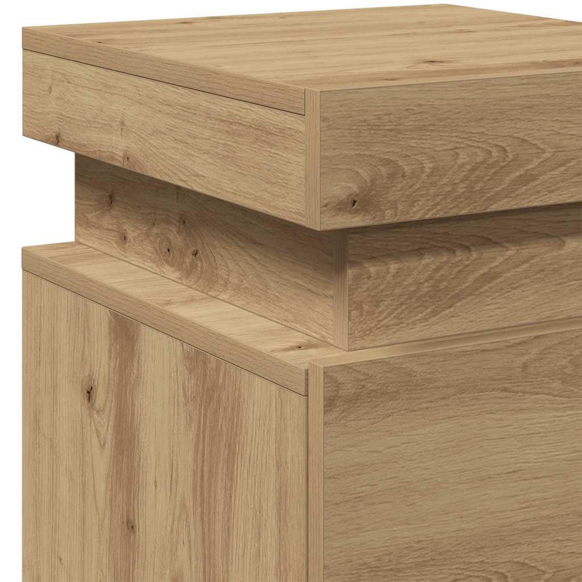 LED-NACHTTISCHE 2Er Set Artisan-Eiche 35/39/55 Cm Holzwerkstoff - Braun, Holzwerkstoff (39/55/35cm) - vidaXL