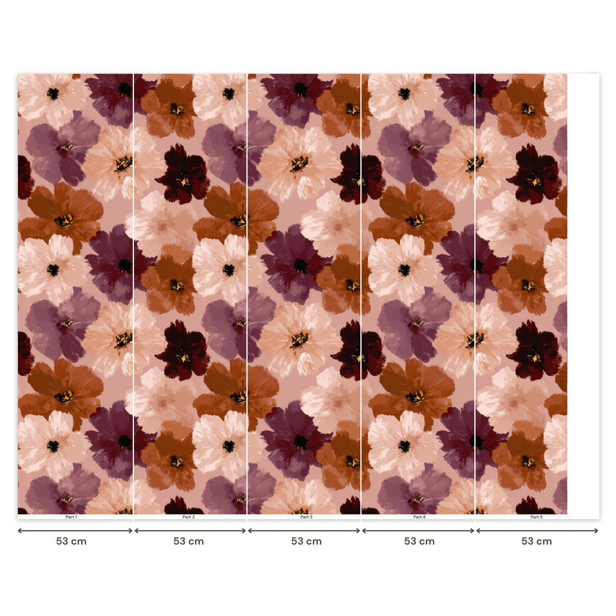TAPETE - Blumen - Abstrakt - Erdtöne - 240x200 cm - Multicolor, Papier (240/200cm) - OnlyWow
