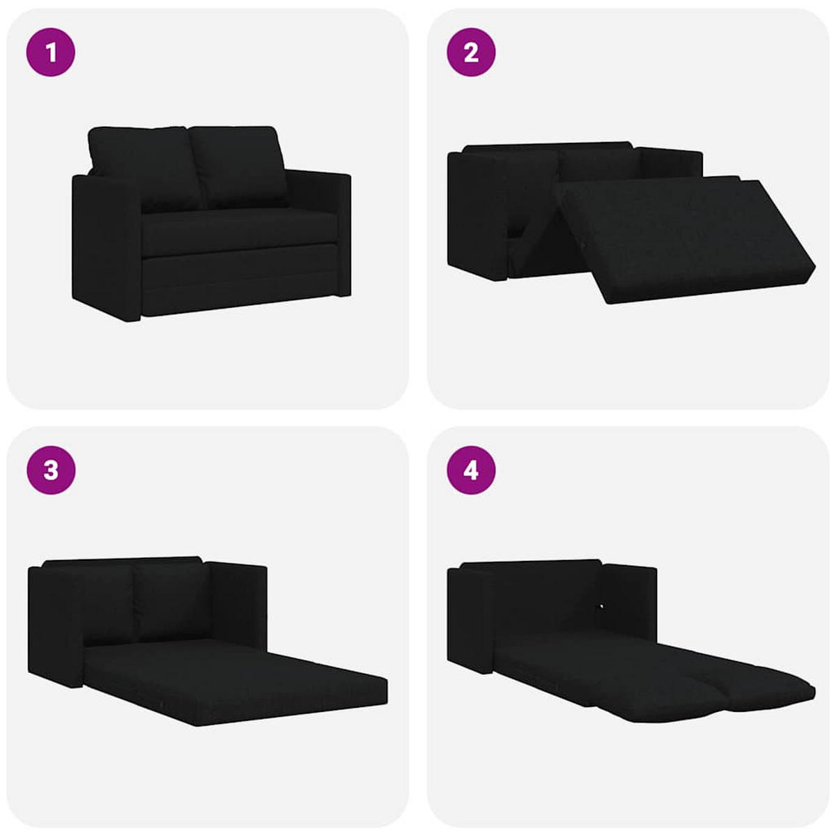 SCHLAFSOFA Anderson - Schwarz, Textil (112/60/55cm) - Nettlife