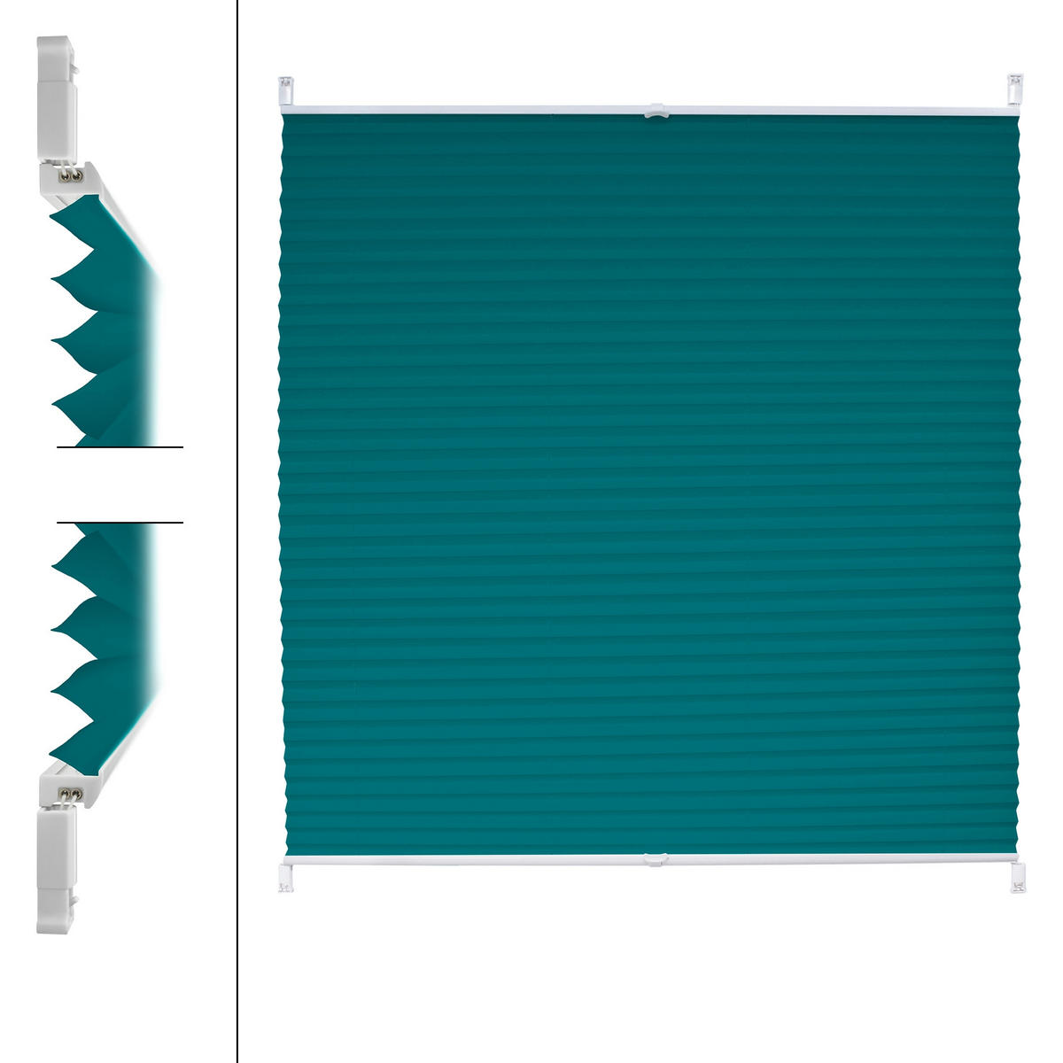 PLISSEE 55/200/2 cm - Petrol, Metall (55/2/200cm) - ECD-Germany