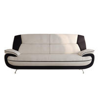 SOFA 3-Sitzer, Stoff Soft, Weiß + Schwarz, Palermo - Weiß, Holz (198/89/87cm) - Kaiser Möbel