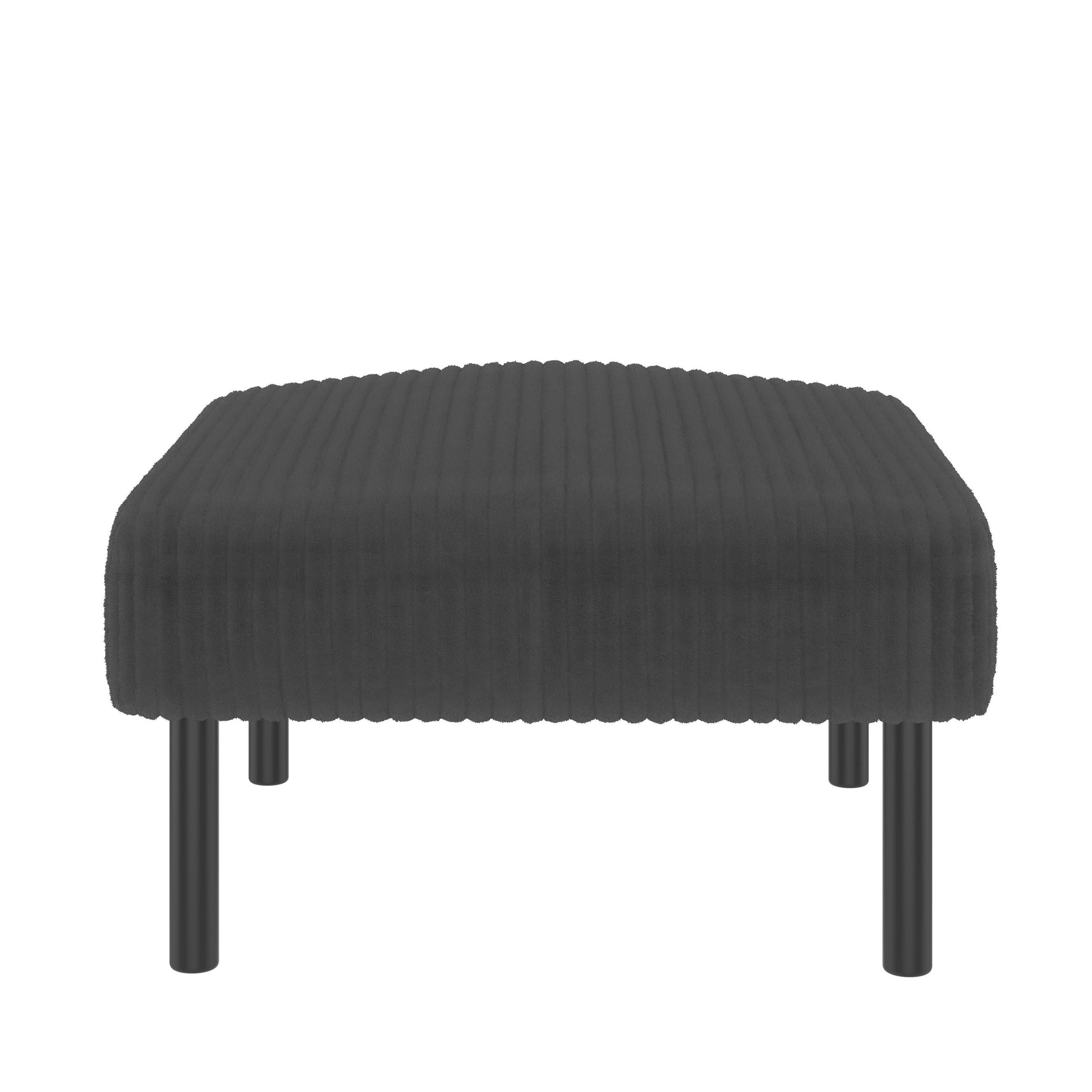 HOCKER Fußhocker Cord,Grau - Grau, Textil (56/39/51cm) - LVHOM