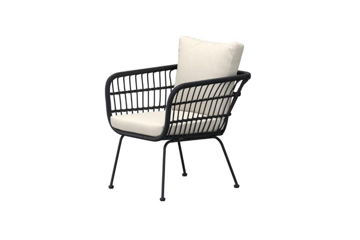 GARTENSTUHL, Isola, Schwarz, Stahl, 67 x 67 x 71 cm - Schwarz, Metall (67/71/67cm) - ebuy24