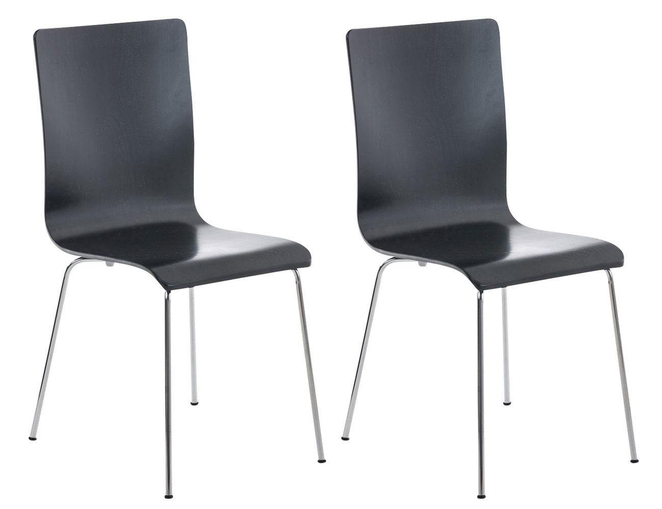 BESUCHERSTUHL 2er Set Holz schwarz - Schwarz, Holz/Metall (43/87/47cm) - CLP