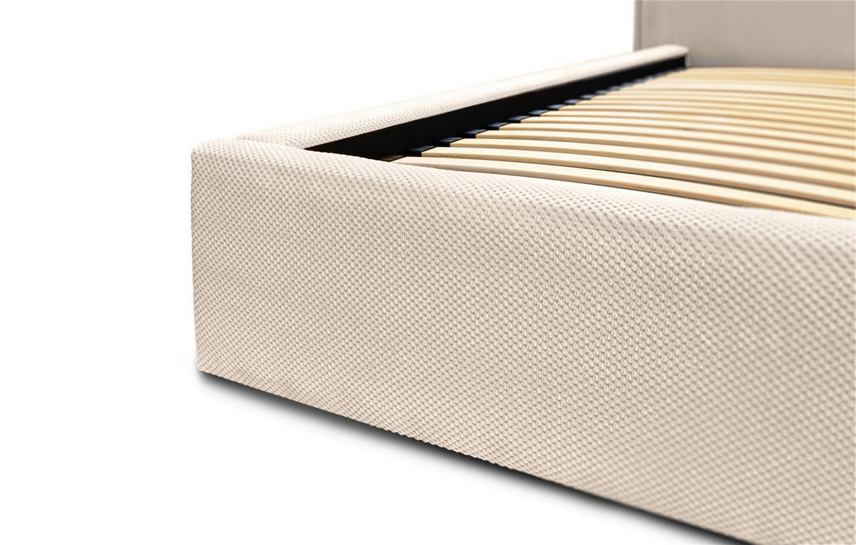 POLSTERBETT Amada In Pop - Beige, Holzwerkstoff/Textil (140/200cm) - Fun Möbel