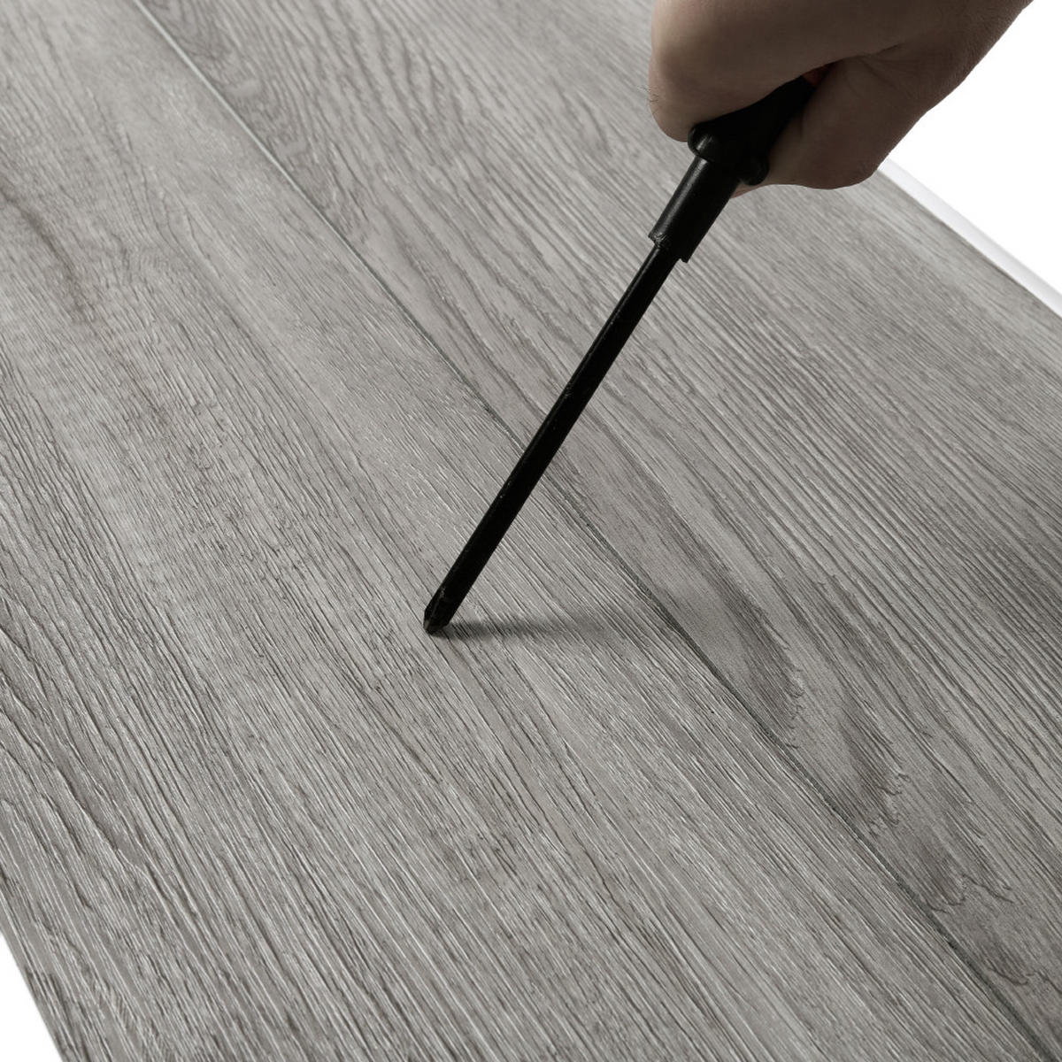 VINYLBODEN 5m²/36-TLG. selbstklebend PVC - Dunkelgrau, Kunststoff (0.2/91.5/15.2cm) - Livingandhome