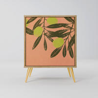 SIDEBOARD JUICY OLIVES, Eichefarben, 57,5x42x75,5 cm, Goldfarbene Metallfüße - Eichefarben/Goldfarben, Holzwerkstoff/Metall (57.5/75.5/42cm) - SpaceRebels