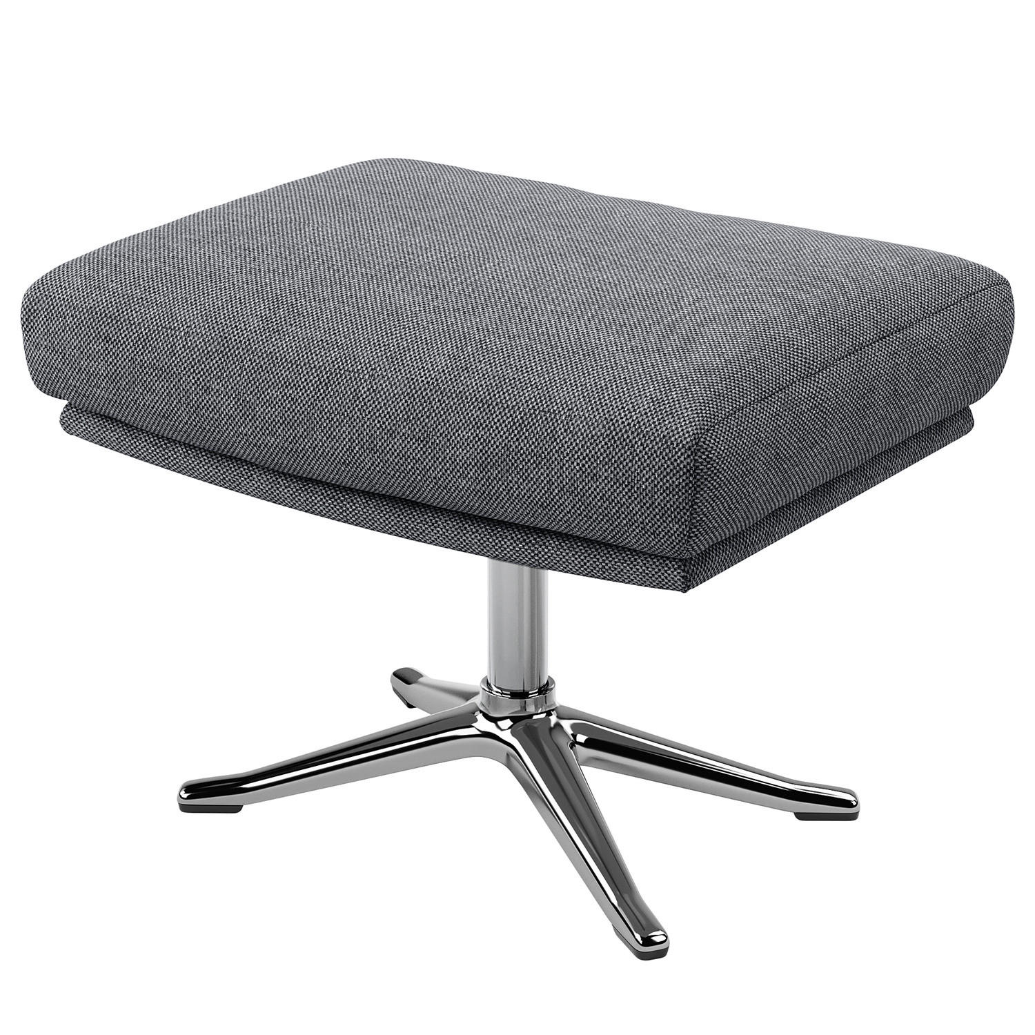 HOCKER mit Kreuzfuß - Chromfarben/Grau, Textil/Metall (54/41/41cm) - home24