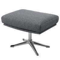 HOCKER mit Kreuzfuß - Chromfarben/Grau, Textil/Metall (54/41/41cm) - home24