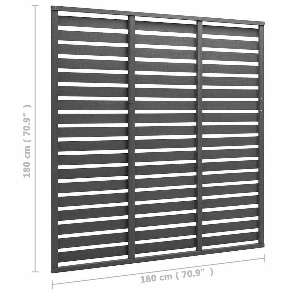 ZAUNELEMENT Wpc 180/180 Cm Grau - Grau, Holzwerkstoff (4/180cm) - vidaXL