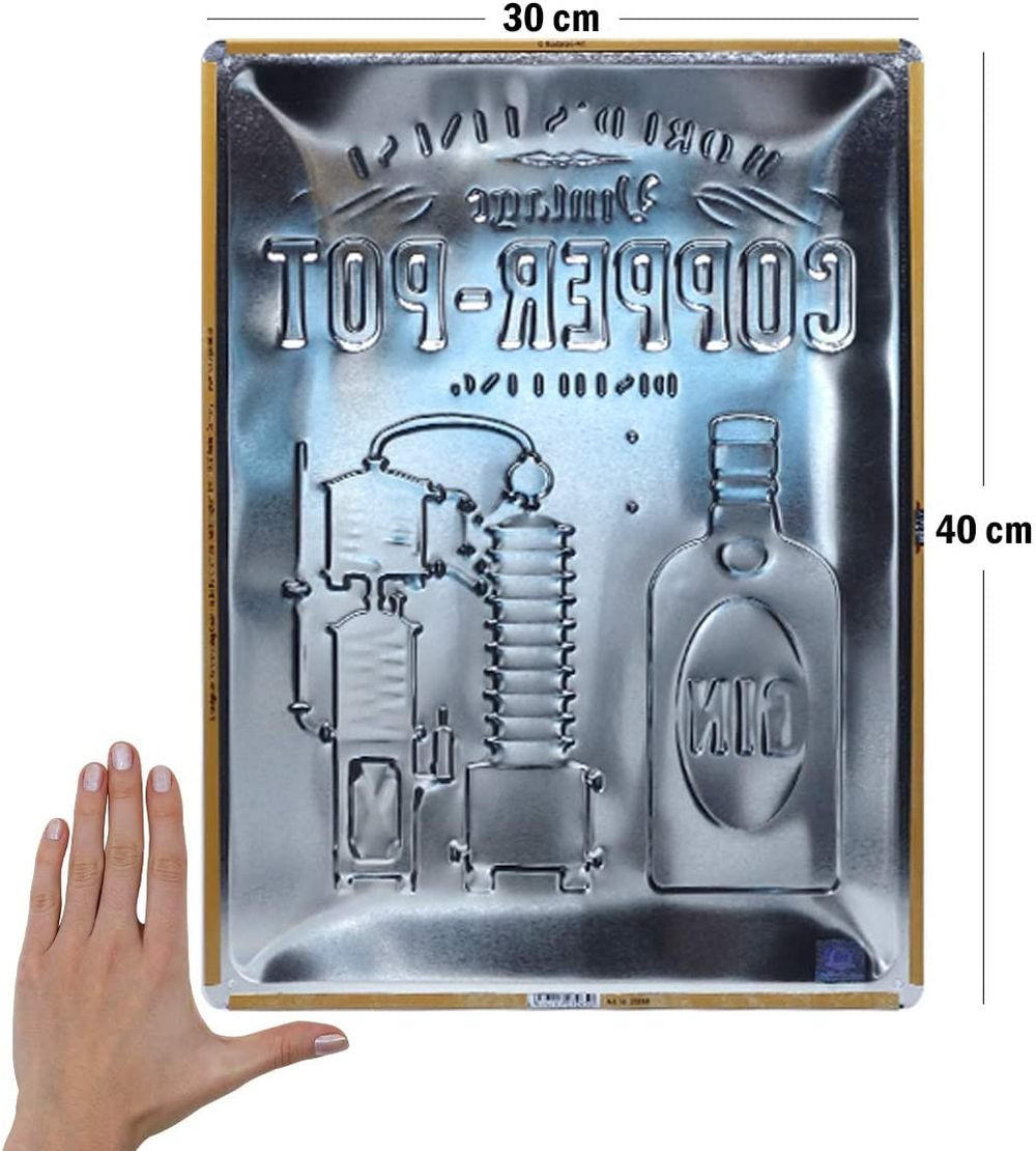 BLECHSCHILD 30/40 cm Open Bar Copper Pot Gin - Multicolor, Metall (30/40/0.2cm) - Nostalgic-Art