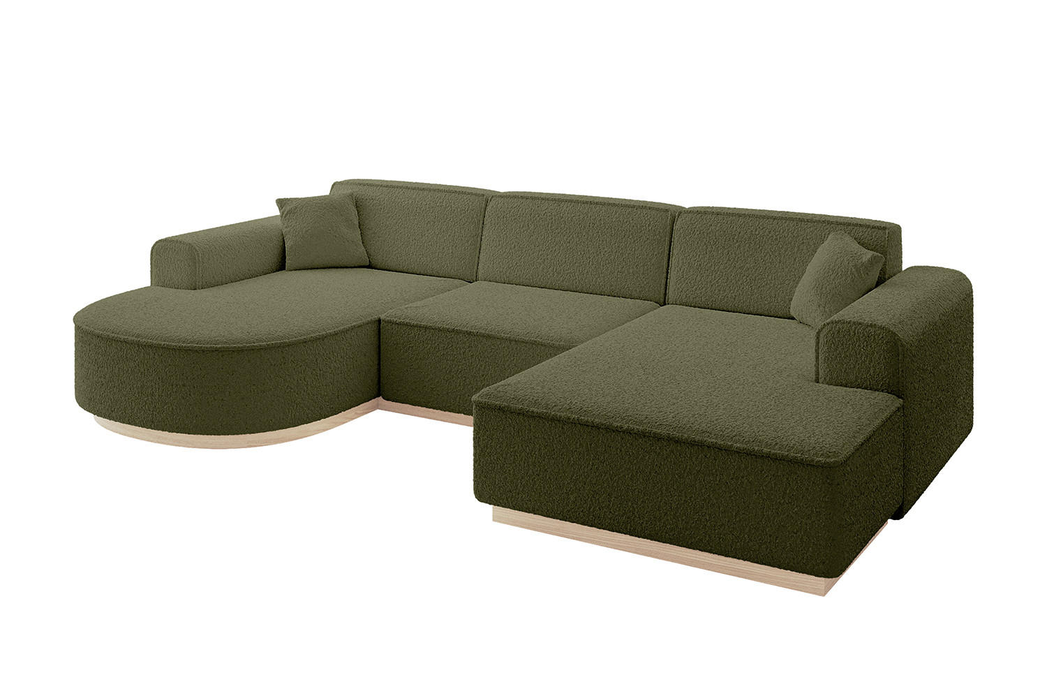 WOHNLANDSCHAFT ARRIO-U1 303x171x83 cm Olivgrün - Olivgrün, Holzwerkstoff/Textil (303/83/171cm) - ALTDECOR