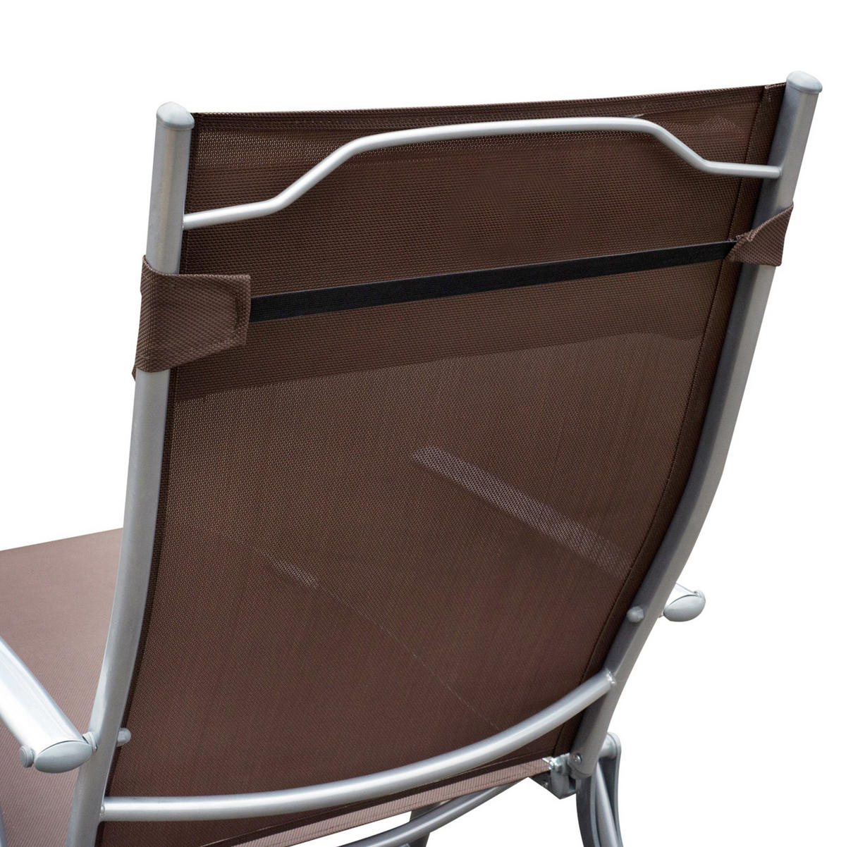SONNENLIEGE aus Metall 137x63,5x100,5 cm in Braun mit 5-fach verstellbarer Rückenlehne - Braun, Metall (63.5/100.5/137cm) - Modfu