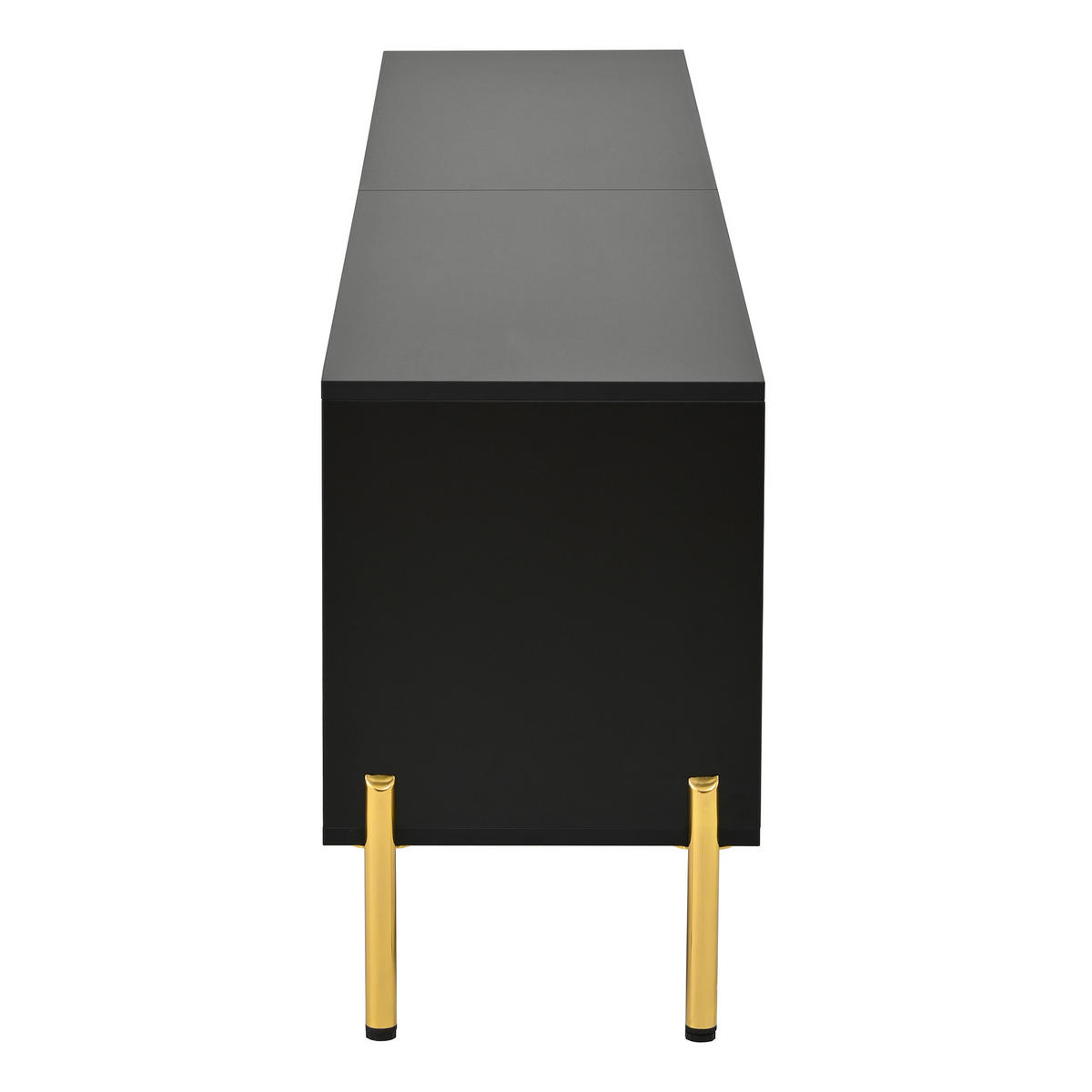LOWBOARD DE-40252 mit 3D-Struktur und goldenen Beinen Schwarz - Schwarz, Holzwerkstoff (179/53.5/35cm) - ComfortXL