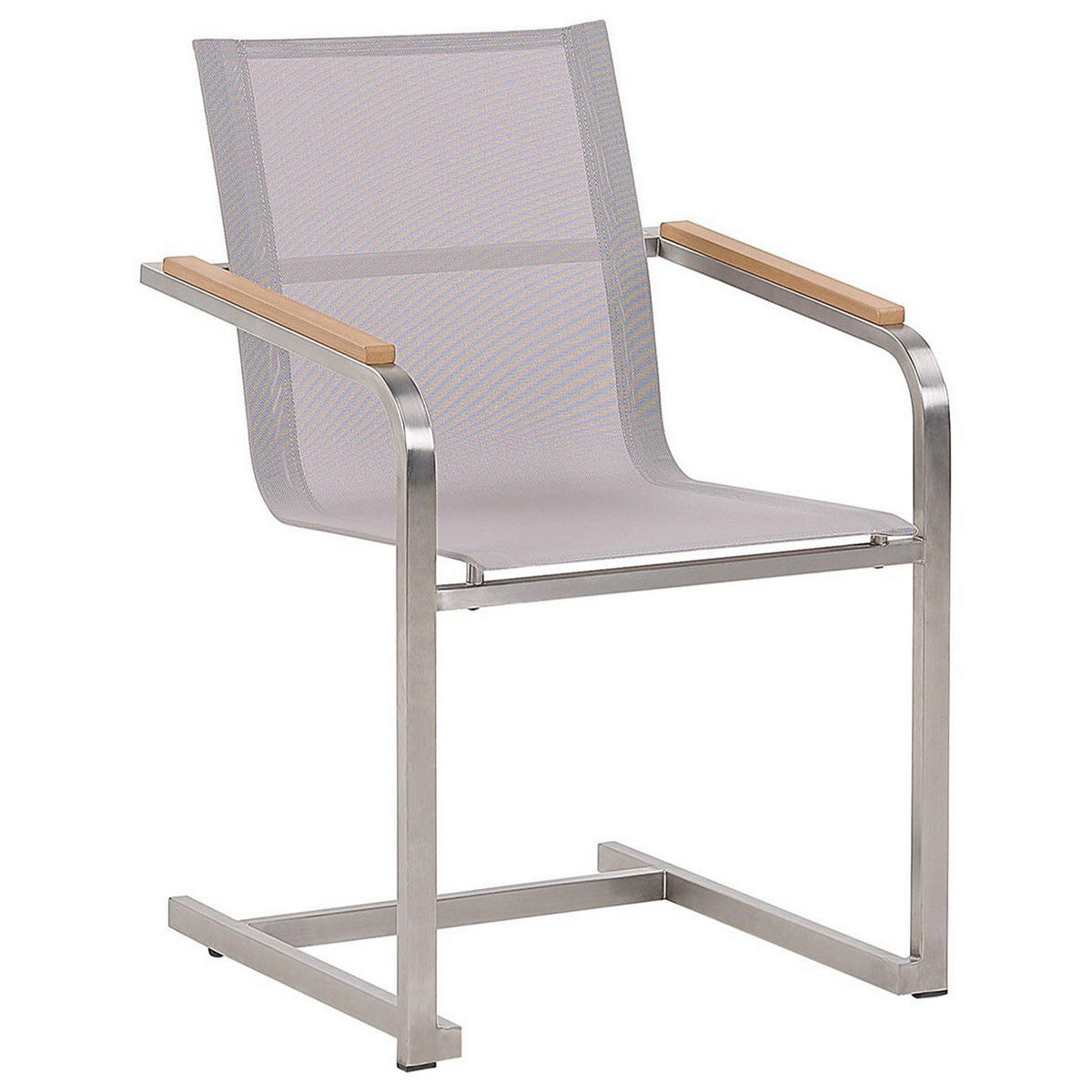 GARTENMÖBEL SET 6-Sitzer Keramik-Glas weiß Textil beige Cosoleto - Beige/Silberfarben, Glas - Beliani