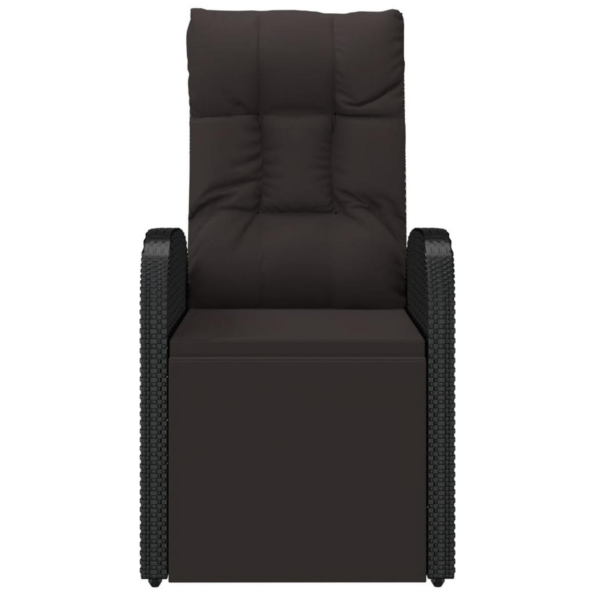 GARTEN-LIEGESTUHL Mit Auflage Poly Rattan Schwarz - Schwarz, Kunststoff/Textil (57/106/69cm) - vidaXL