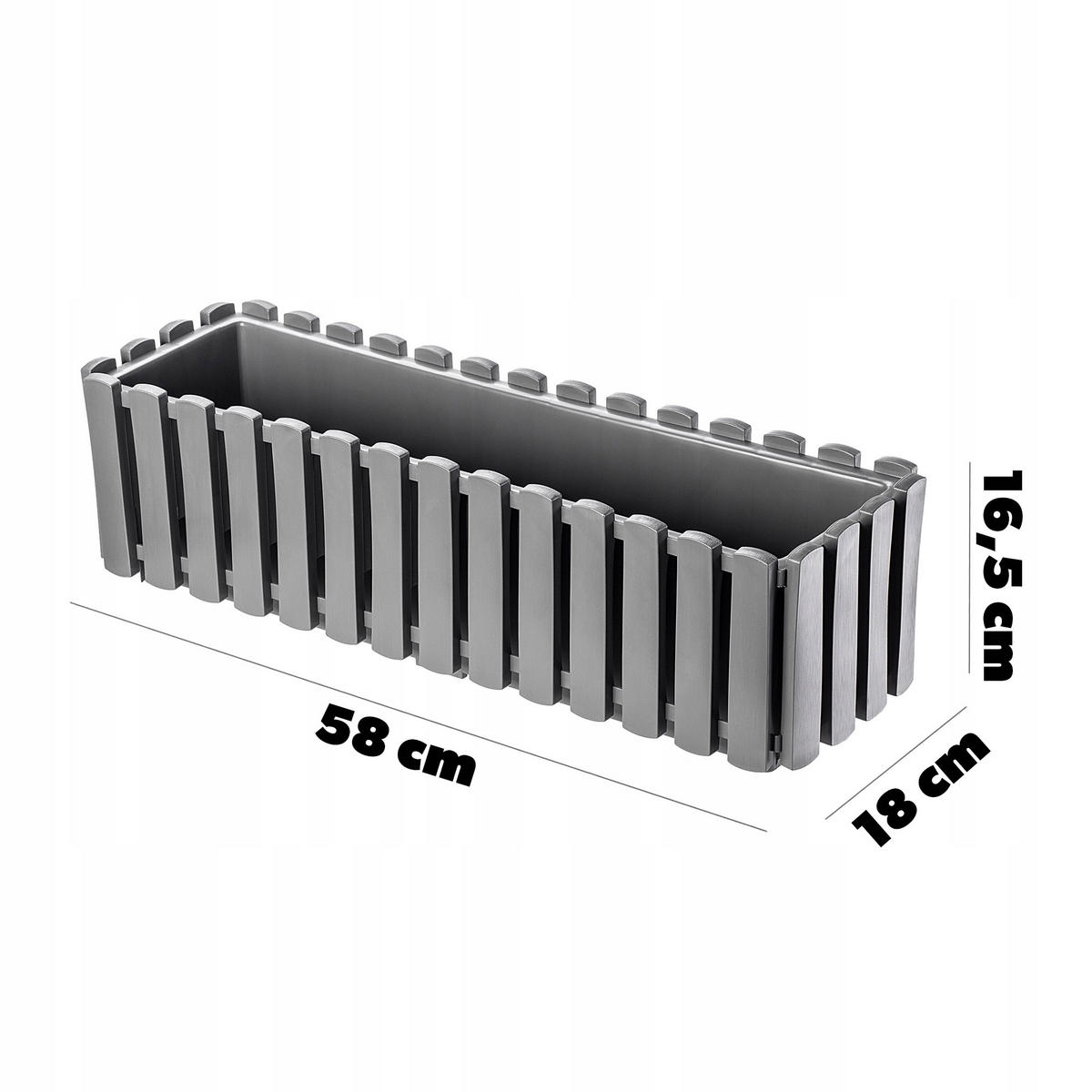 BALKONKASTEN mit Griffen und Bewässerungssystem, 60 cm, grau - Grau, Kunststoff (18/58cm) - KADAX