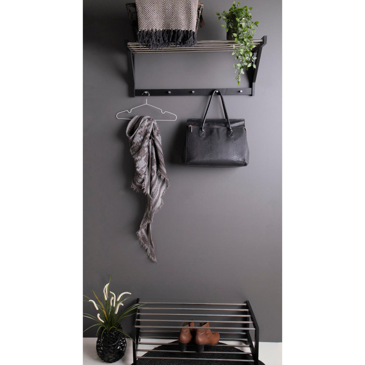 SCHUHREGAL schwarz - Schwarz, Holzwerkstoff (78/32/34cm) - ebuy24