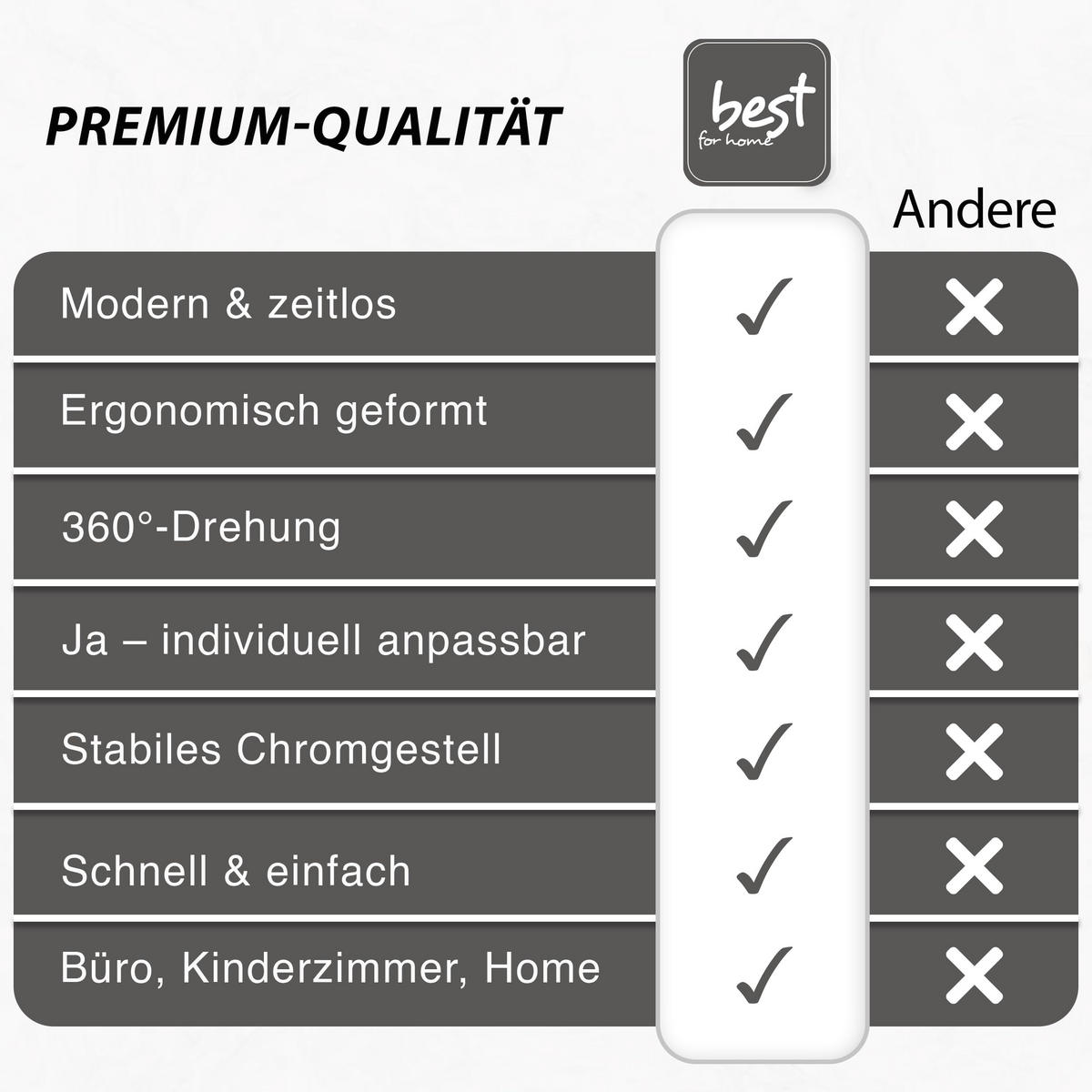 BÜRODREHSTUHL Weiß, Höhenverstellbar, Rollen, Ohne Armlehnen, Ergonomisch Für Home Office Und Schlafzimmer - Weiß, Textil (51/94/58cm) - Best For Home
