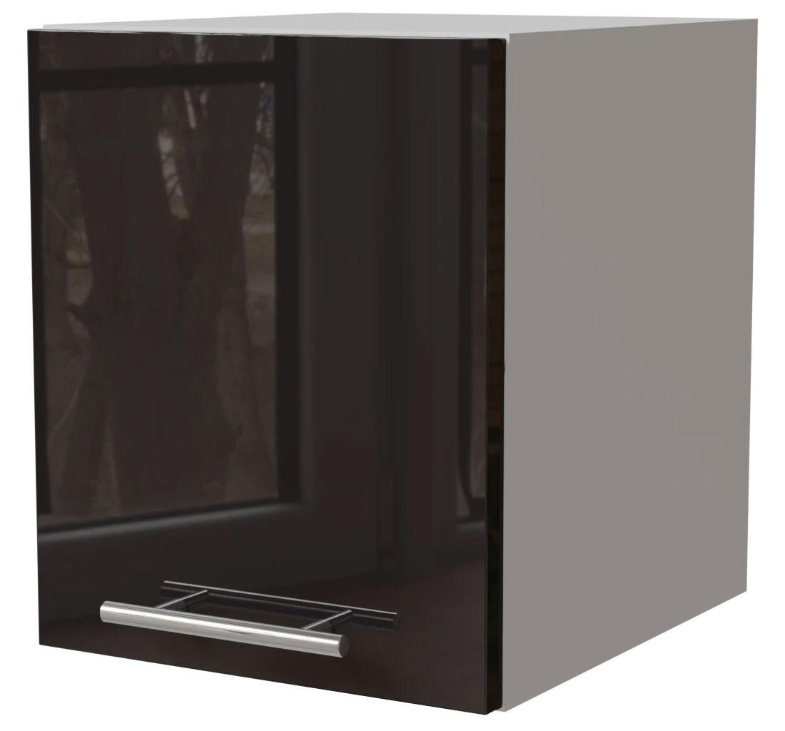 KLAPPHÄNGESCHRANK Essen W4B/30 Schwarz Hochglanz / Weiß Matt 30 / 32,5 / 36cm - Schwarz Hochglanz/Schwarz, Holz/Holzwerkstoff (30/32.5/36cm) - Feldmann-Wohnen