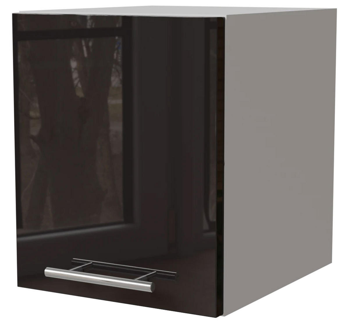 KLAPPHÄNGESCHRANK Essen W4B/30 Schwarz Hochglanz / Weiß Matt 30 / 32,5 / 36cm - Schwarz Hochglanz/Schwarz, Holz/Holzwerkstoff (30/32.5/36cm) - Feldmann-Wohnen