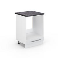 HERDUMBAUSCHRANK Fame-Line Weiß Hochglanz 60 cm, AP Anthrazit - Weiß Hochglanz/Weiß, Holzwerkstoff (60/82/60cm) - Vicco