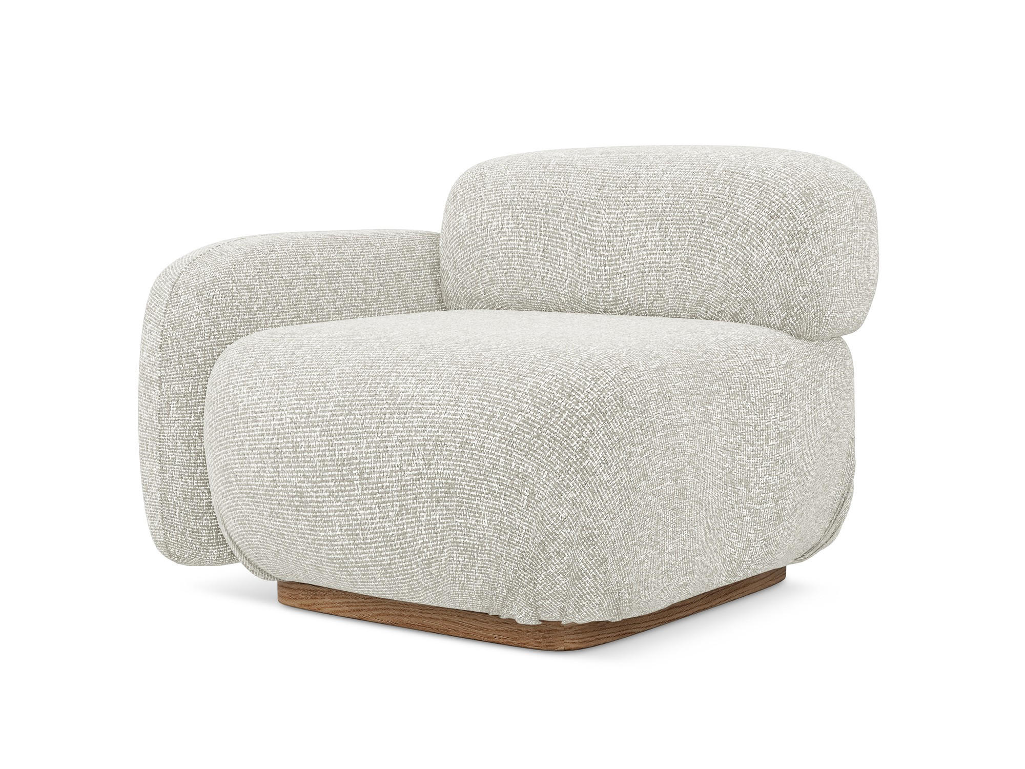 SOFAELEMENT Links Strukturstoff Stoff Beige - Beige/Creme, Holz/Textil (95/73/95cm) - Makamii