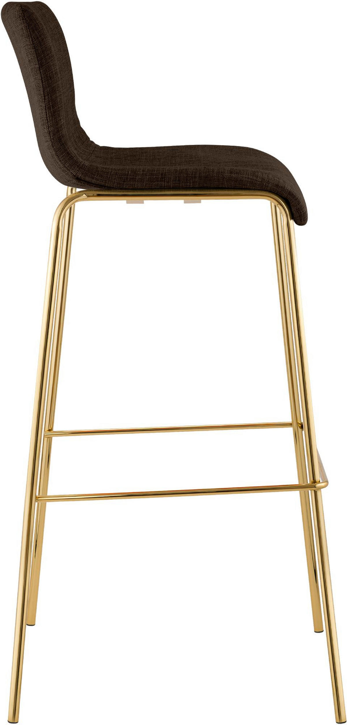 BARHOCKER Tenar Stoff Braun Gold - Braun, Textil (43/100/48cm) - DELUKE