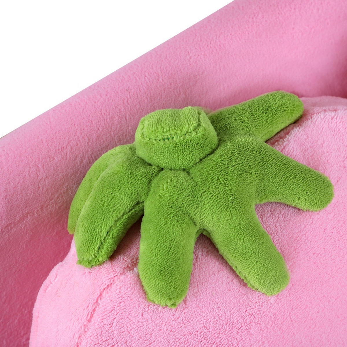 KINDERSOFA mit Holzgestell, Schaumstoffpolster, Erdbeer-Kissen 90/53/48 cm Pink - Pink, Holz (53/48/90cm) - Redom