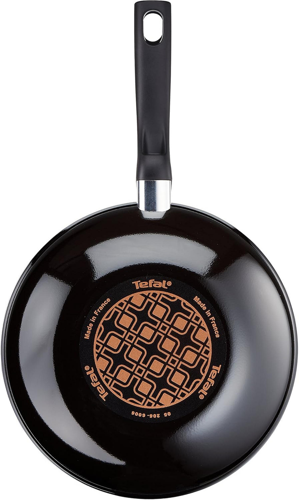 WOKPFANNE So Tasty Titanium Force 24 cm Schwarz induktionsgeeignet Antihaftbeschichtung kratzfest ofenfest - Schwarz, Kunststoff/Metall (24cm) - Tefal