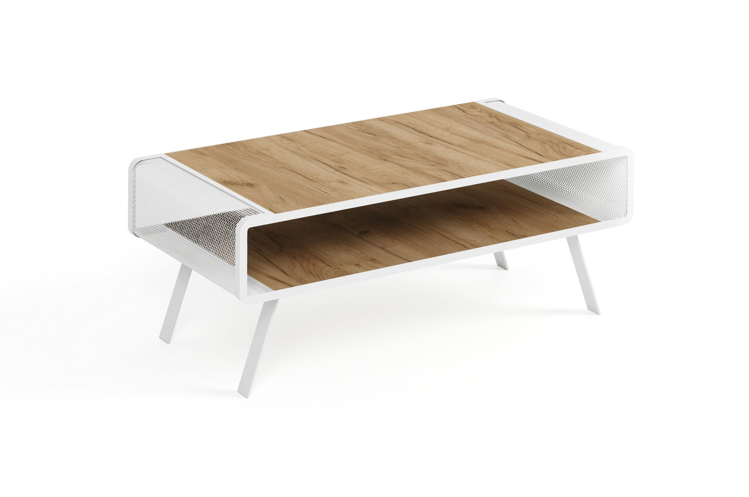 COUCHTISCH TORPE - Honigeiche/Weiß, Holzwerkstoff (60/121/45cm) - Meblini