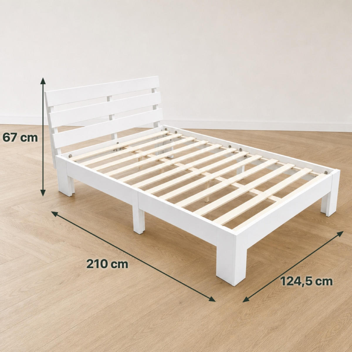 BETT Weiß Massivholz mit Lattenrost 120x200 cm - Weiß, Holz - Relaxdays