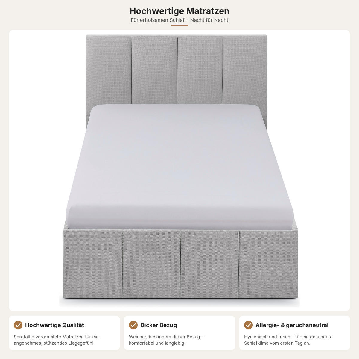 POLSTERBETT Dalas Grau 120 x 200 x 40 cm Stauraum Mit hochwertiger Matratze H2 (bis 100 kg) und Lattenrost - Grau, Holz (120/200cm) - Halmon Schlafkomfort Betten 