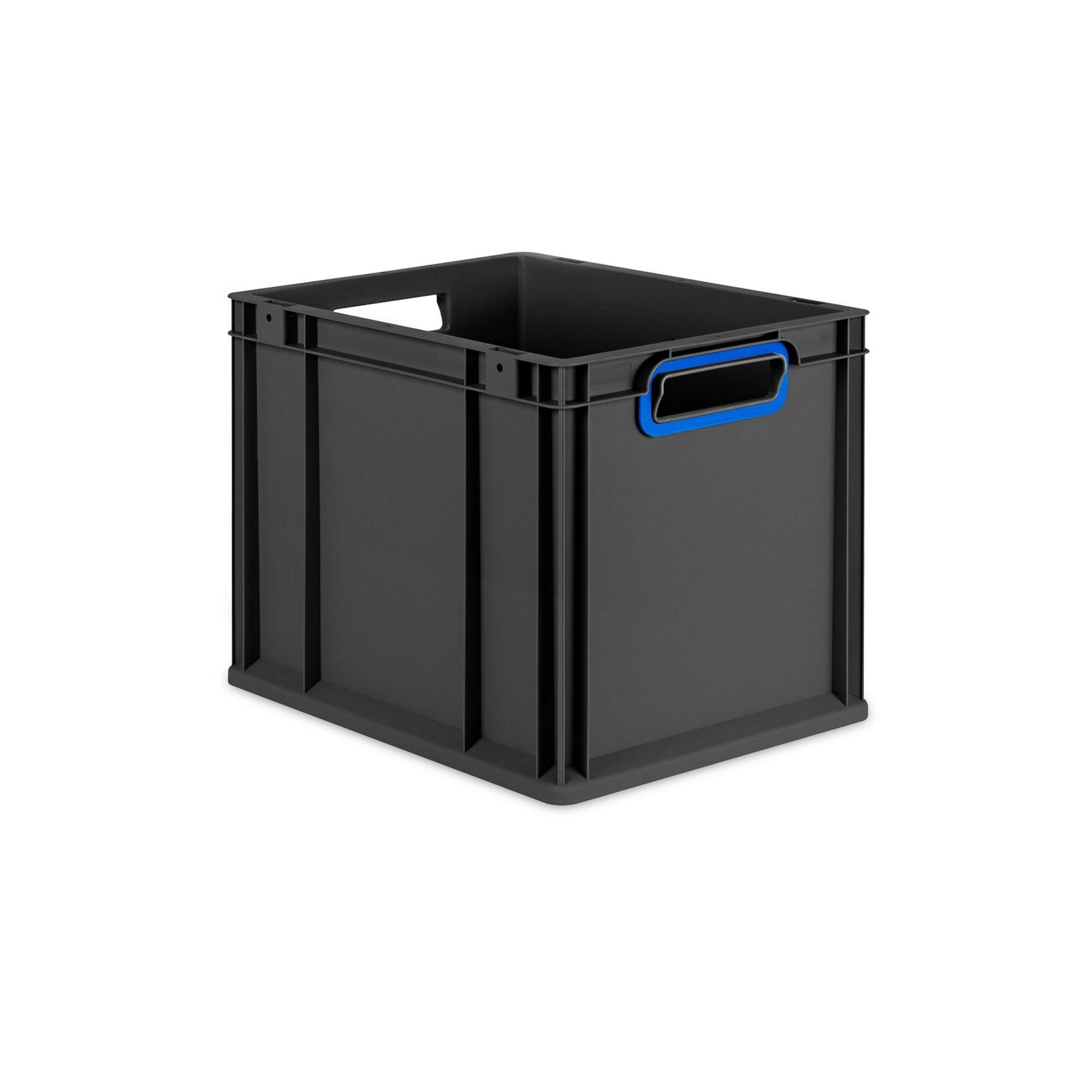 EUROBOX NextGen Color 32x30x40 cm 30 Liter Griffe blau offen, Schwarz - Blau/Schwarz, Kunststoff (30/32/40cm) - PROREGAL